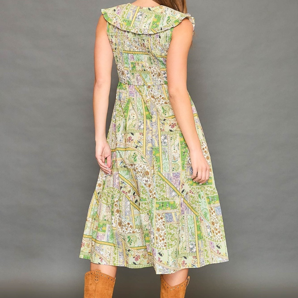 Boho Patchwork Ruffle Maxi Dress - Picture 4 of 7